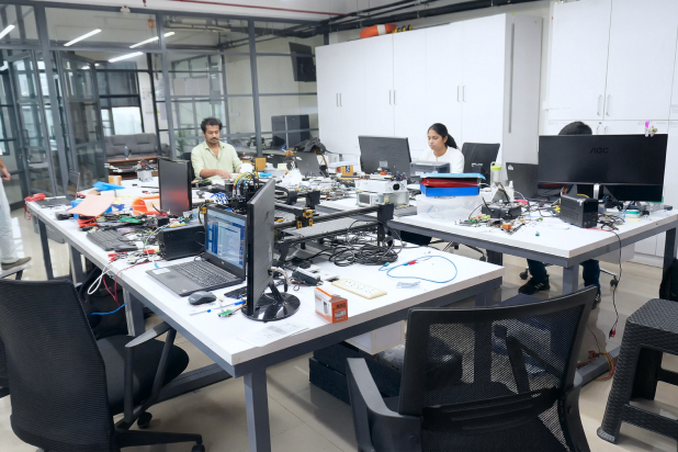 Engineering team working in the workshop