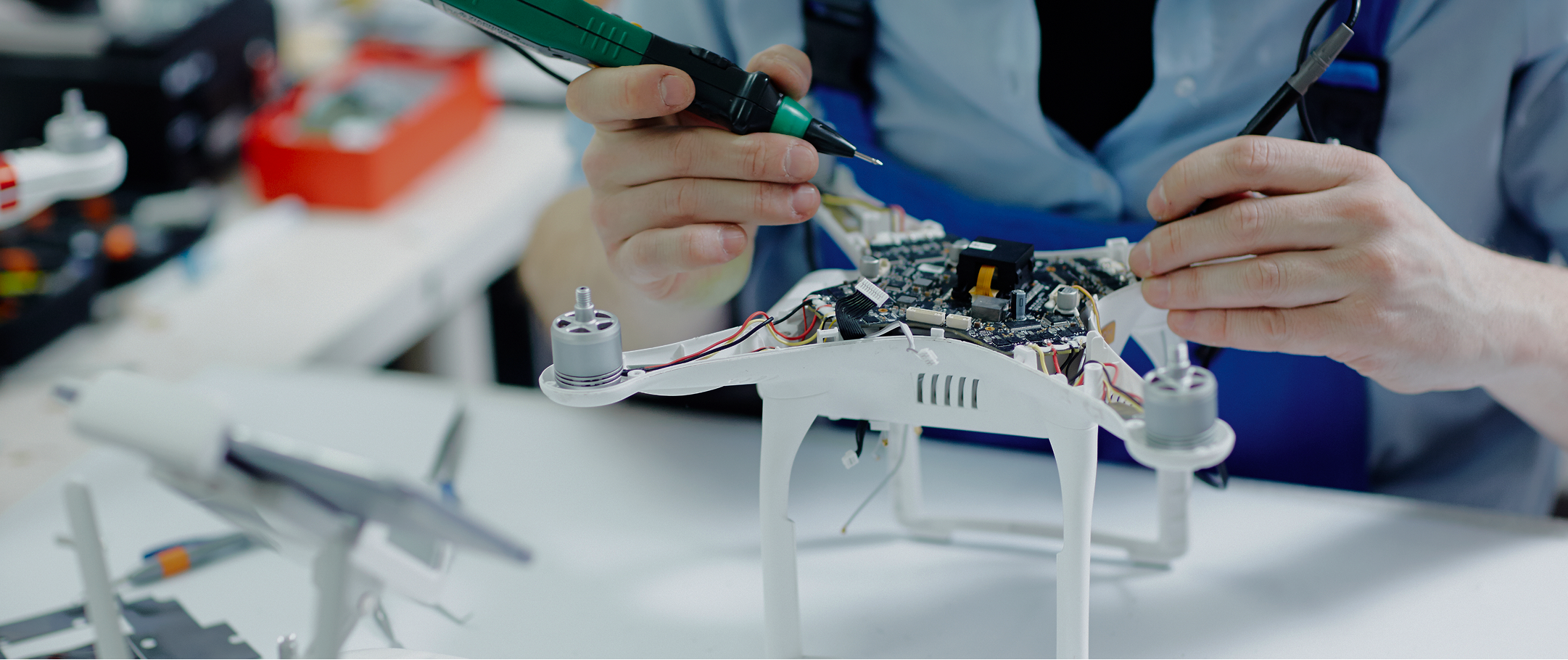 Axldrone engineers working on drone